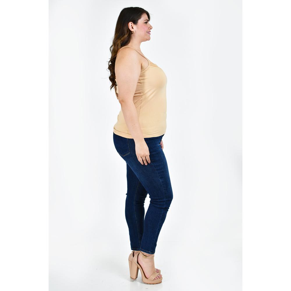 Foto 3 pulgar | Camiseta Básica de Tirantes Roman Fashion Nude Tallas Extras para Mujer