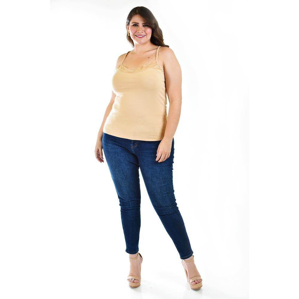 Foto 5 | Camiseta Básica de Tirantes Roman Fashion Nude Tallas Extras para Mujer