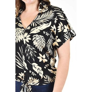 Foto 4 | Blusa Fresca Con Moño Roman Fashion /tallas Extras, 1819 (negro Flor) Negro