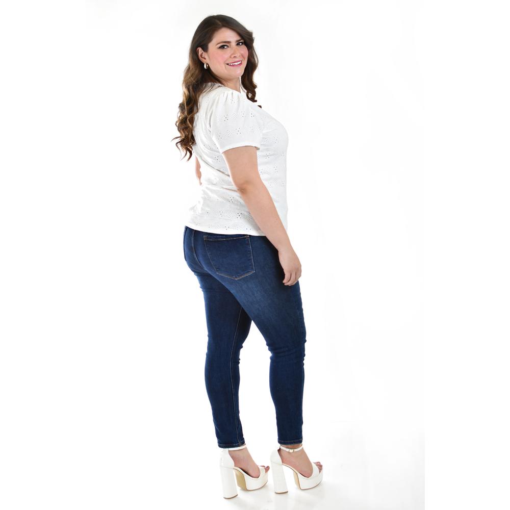 Foto 4 pulgar | Blusa Con Detalles Calados Roman Fashion /tallas Extras, 016 (blanco) Blanco