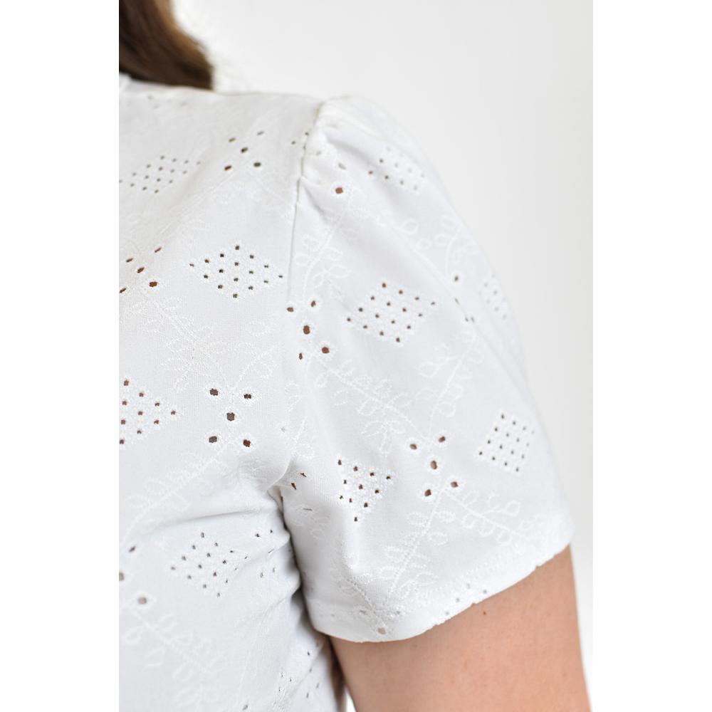 Foto 4 | Blusa Con Detalles Calados Roman Fashion /tallas Extras, 016 (blanco) Blanco