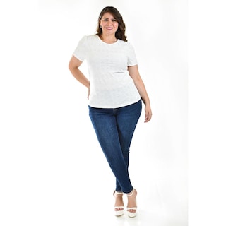 Foto 6 | Blusa Con Detalles Calados Roman Fashion /tallas Extras, 016 (blanco) Blanco