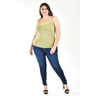 Foto 5 | Camiseta Básica De Tirantes Roman Fashion /tallas Extras, 001 (pistache) Verde