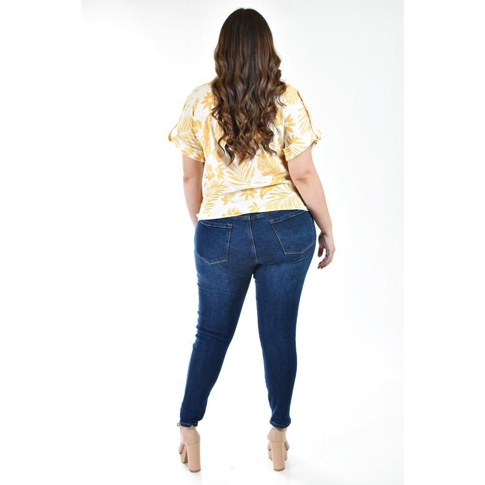 Foto 4 | Blusa Fresca Con Moño Roman Fashion /tallas Extras, 1819 (beige Flor) Beige