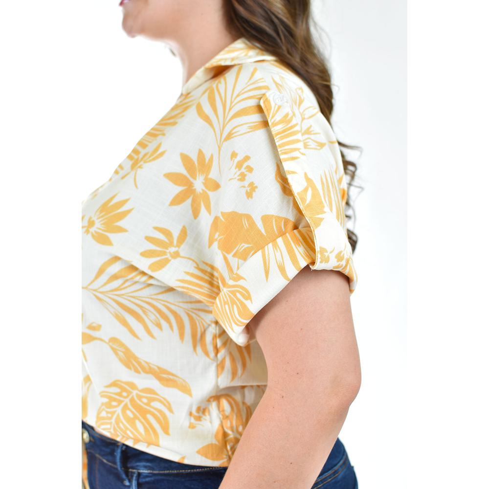 Foto 6 pulgar | Blusa Fresca Con Moño Roman Fashion /tallas Extras, 1819 (beige Flor) Beige
