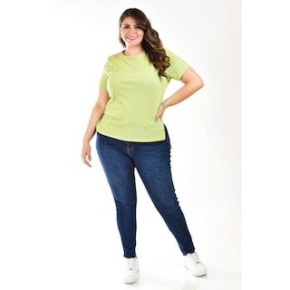 Foto 5 | Blusa Asimetrica Roman Fashion /tallas Extras, 014 (verde) Verde