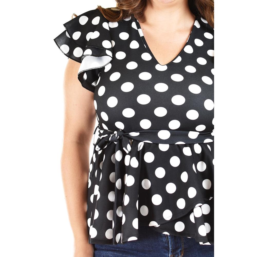 Foto 5 pulgar | Blusa De Lunares Roman Fashion /tallas Extras, 1869 (negro Puntos) Negro