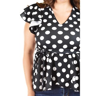Foto 4 | Blusa De Lunares Roman Fashion /tallas Extras, 1869 (negro Puntos) Negro