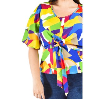Foto 4 | Blusa con Moño Roman Fashion Tallas Extras Multicolor para Mujer