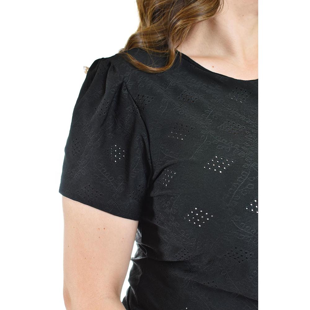 Foto 5 pulgar | Blusa con Detalles Calados Roman Fashion Negra para Mujer