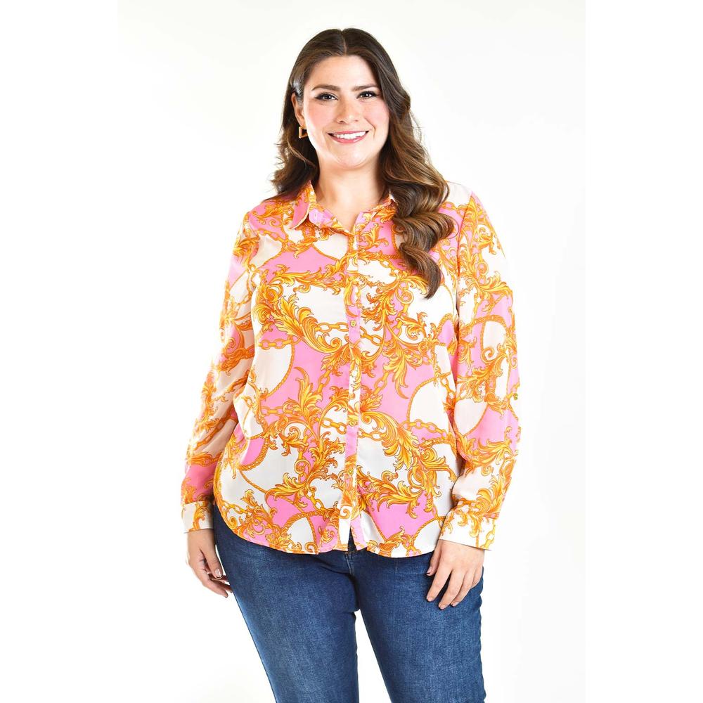 Foto 2 pulgar | Blusa Roman Fashion Rosa para Mujer