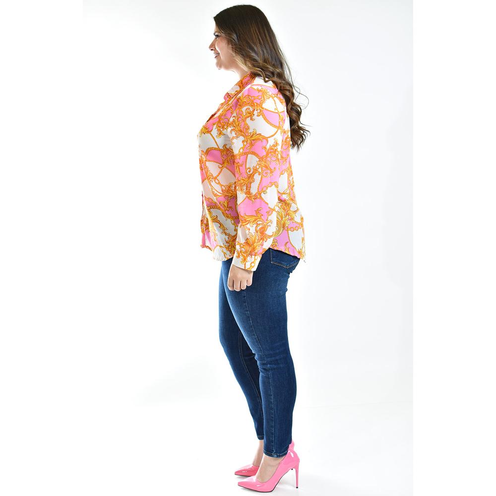 Foto 3 pulgar | Blusa Roman Fashion Rosa para Mujer
