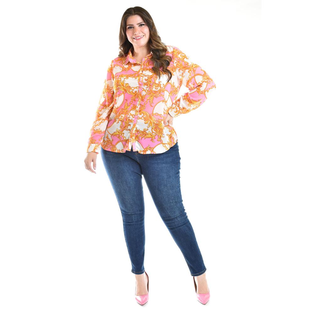 Foto 6 pulgar | Blusa Roman Fashion Rosa para Mujer
