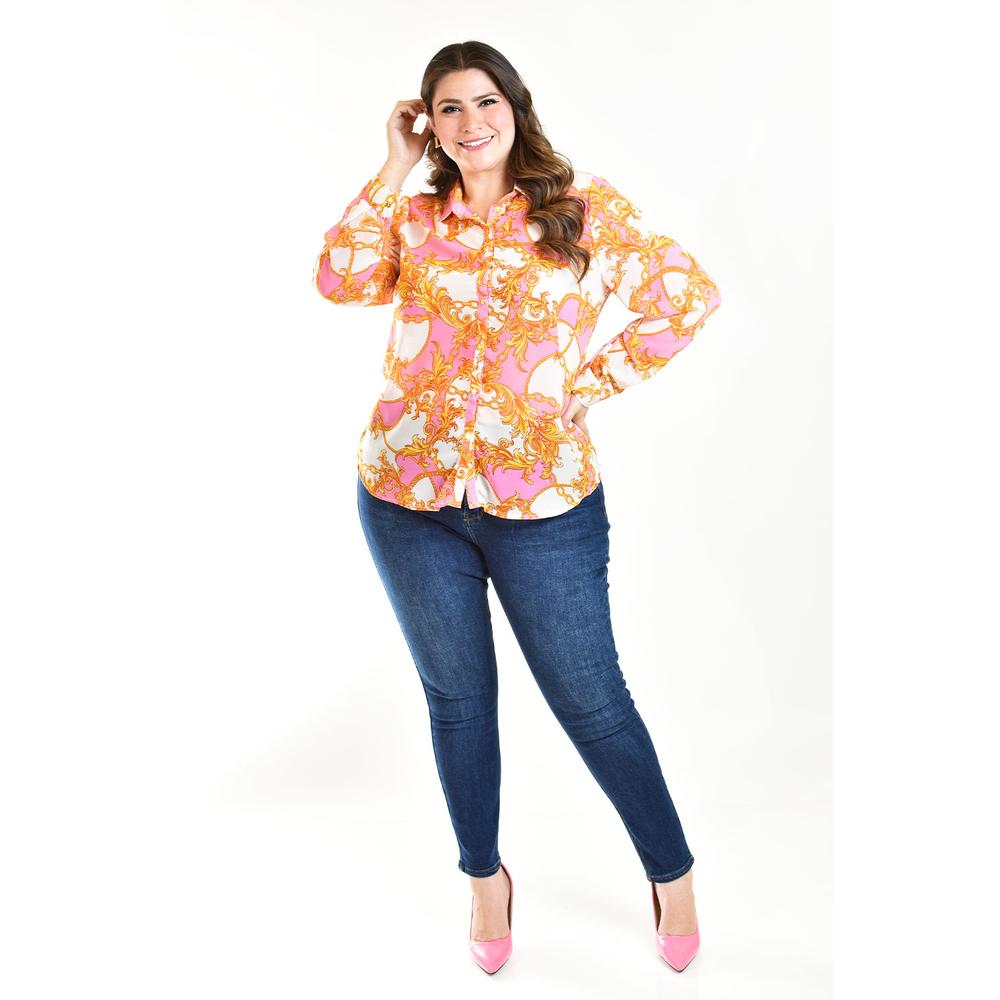 Foto 7 pulgar | Blusa Roman Fashion Rosa para Mujer
