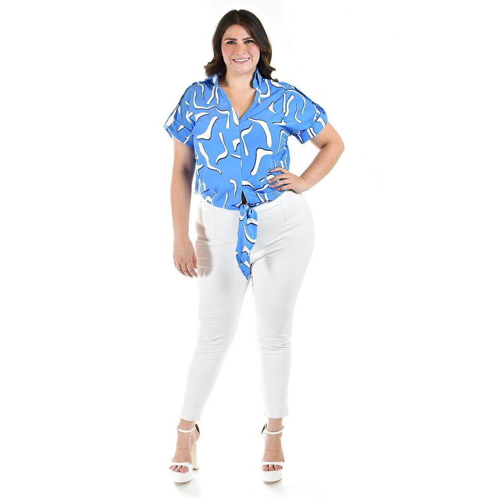 Foto 2 pulgar | Blusa Roman Fashion Azul para Mujer