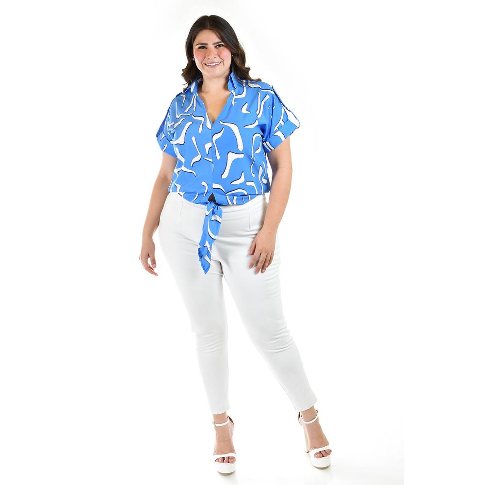 Foto 5 pulgar | Blusa Roman Fashion Azul para Mujer