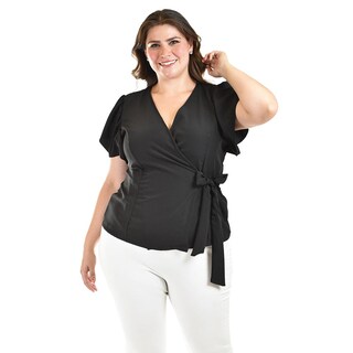 Foto 4 | Blusa Manga Mariposa Roman Fashion /tallas Extras, 1840 (negro) Negro