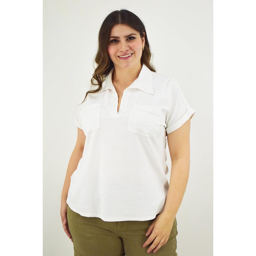 Foto 2 pulgar | Camisa De Lino Roman Fashion /tallas Extras, 2295 (blanco) Blanco