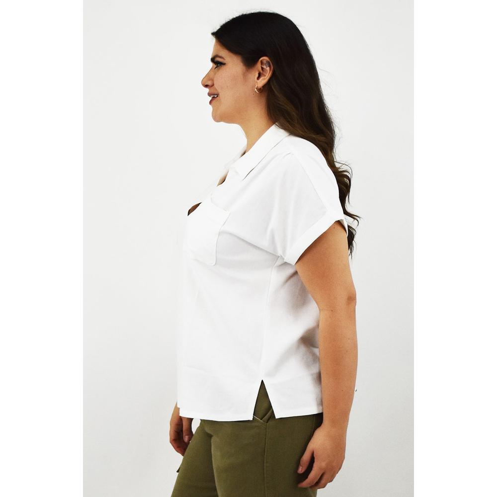 Foto 2 | Camisa De Lino Roman Fashion /tallas Extras, 2295 (blanco) Blanco