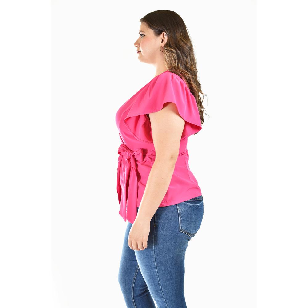Foto 2 | Blusa Manga Mariposa Roman Fashion /tallas Extras, 1840 (fiusha) Fucsia