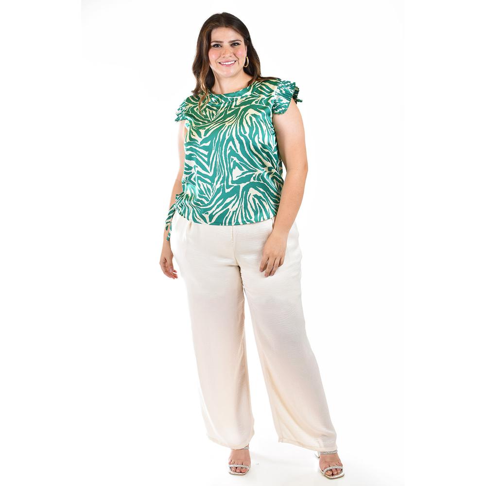Foto 5 | Blusa Estampado Zebra Roman Fashion/ Tallas Extras, 4048 (verde) Multicolor