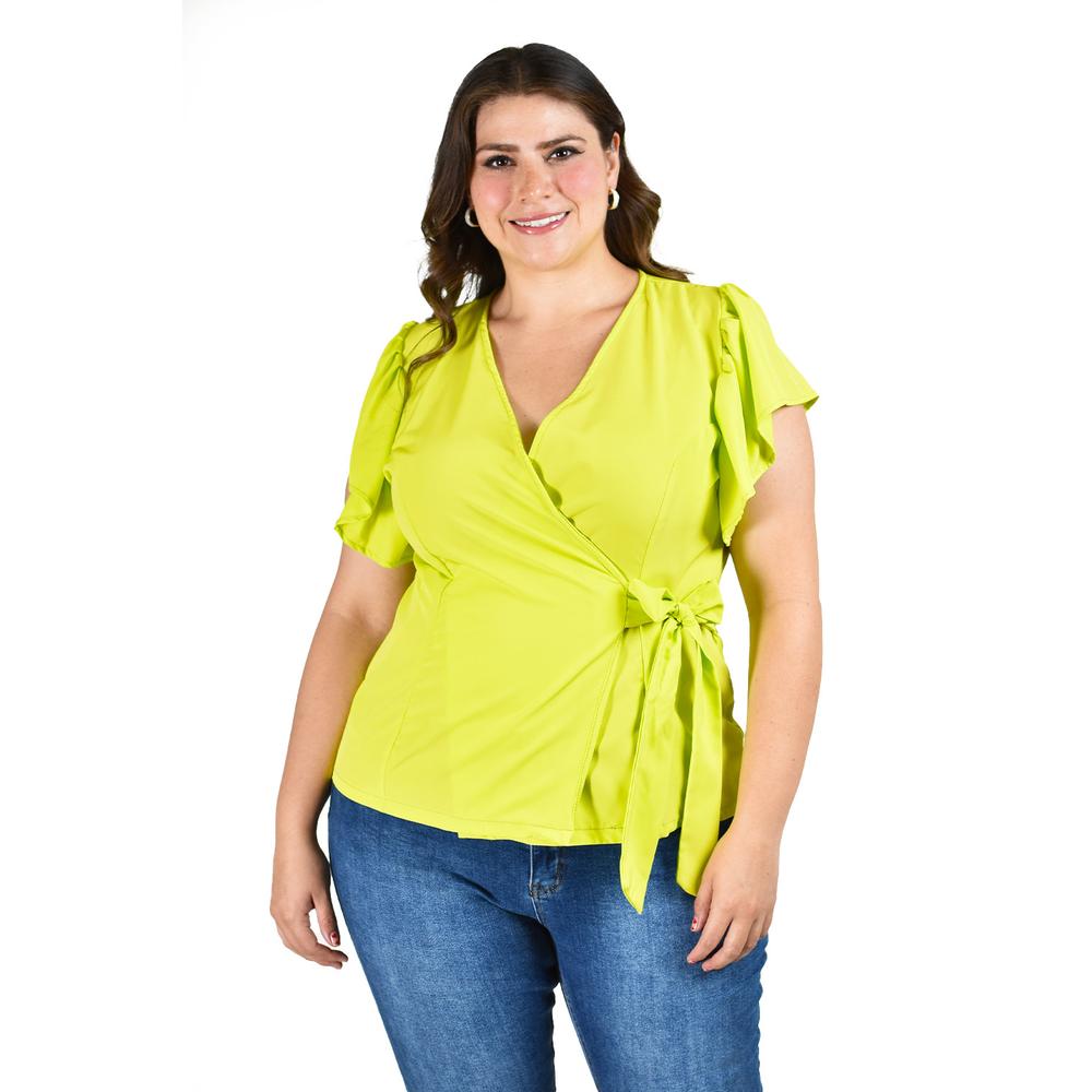 Blusa Manga Mariposa Roman Fashion /tallas Extras, 1840 (lima) Verde Lima