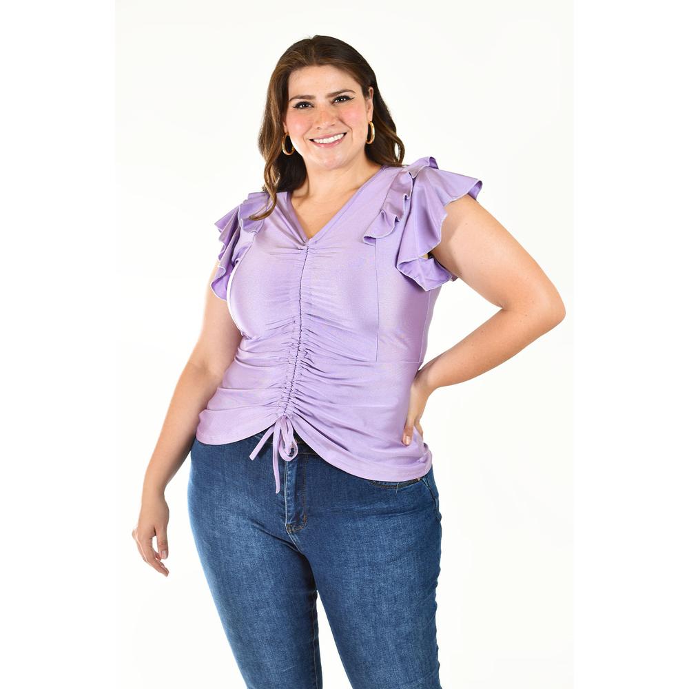 Blusa Con Jareta Roman Fashion /tallas Extras, 1779 (lila) Lila