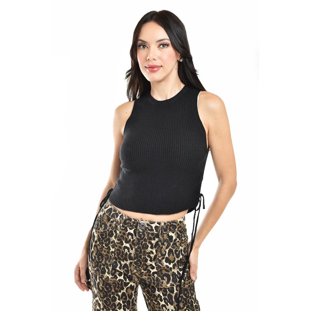 Foto 6 pulgar | Blusa De Punto Con Jareta Ajustable /juvenil, 0176 (negro) Negro