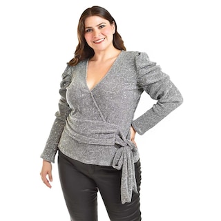 Foto 1 | Blusa De Lentejuela Roman Fashion /tallas Extras, 21764 (plateado) Plateado