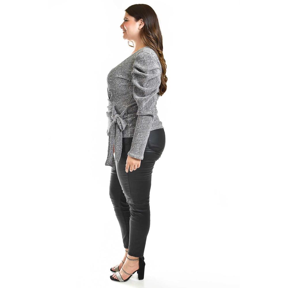 Foto 2 | Blusa De Lentejuela Roman Fashion /tallas Extras, 21764 (plateado) Plateado