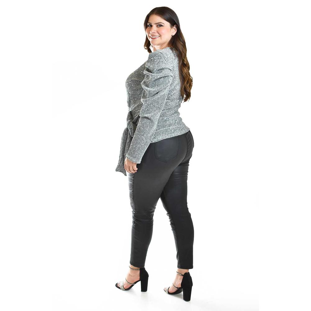 Foto 4 pulgar | Blusa De Lentejuela Roman Fashion /tallas Extras, 21764 (plateado) Plateado