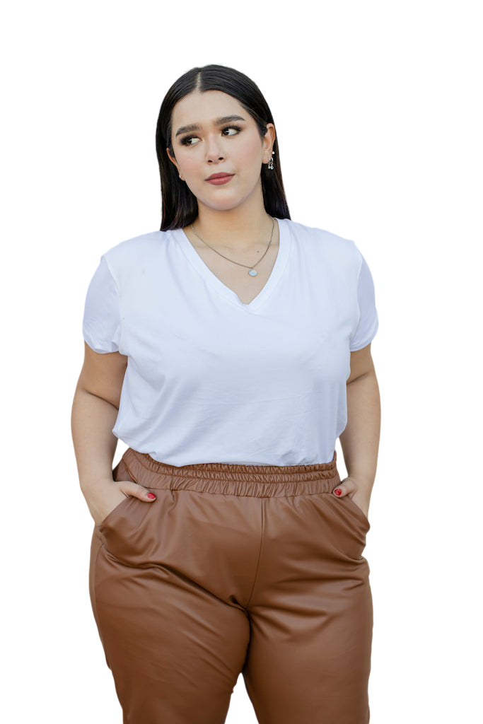 Foto 2 pulgar | Blusa Casual María Ferré 2532l Blanco Manga Corta Para Mujer Tallas Extras
