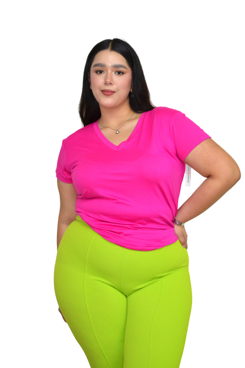 Foto 2 pulgar | Blusa Casual María Ferré 2532l Fiusha Manga Corta Para Mujer Tallas Extras