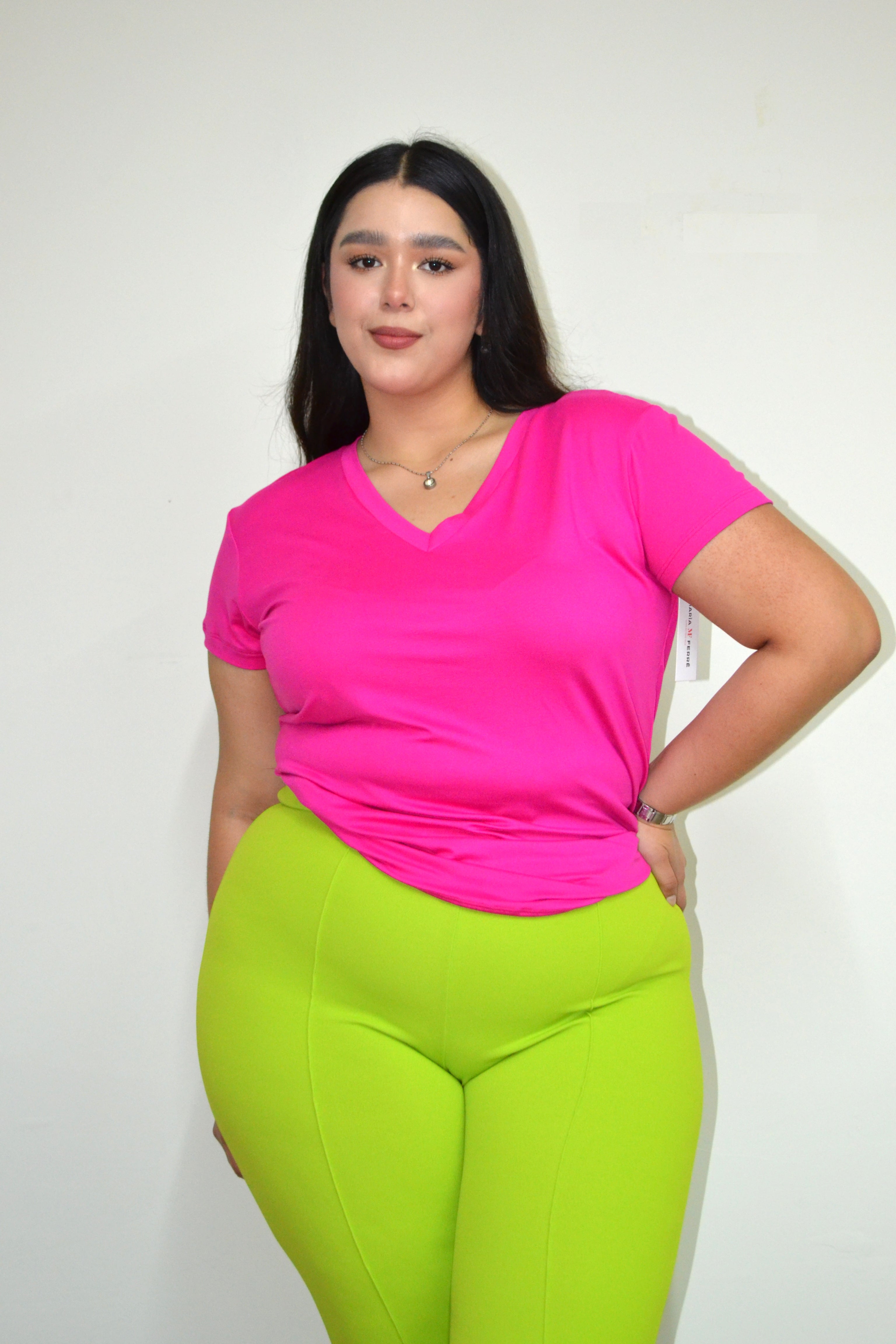 Foto 3 pulgar | Blusa Casual María Ferré 2532l Fiusha Manga Corta Para Mujer Tallas Extras