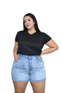 Foto 1 | Blusa Casual María Ferré 2533l Negro Manga Corta Para Mujer Tallas Extras