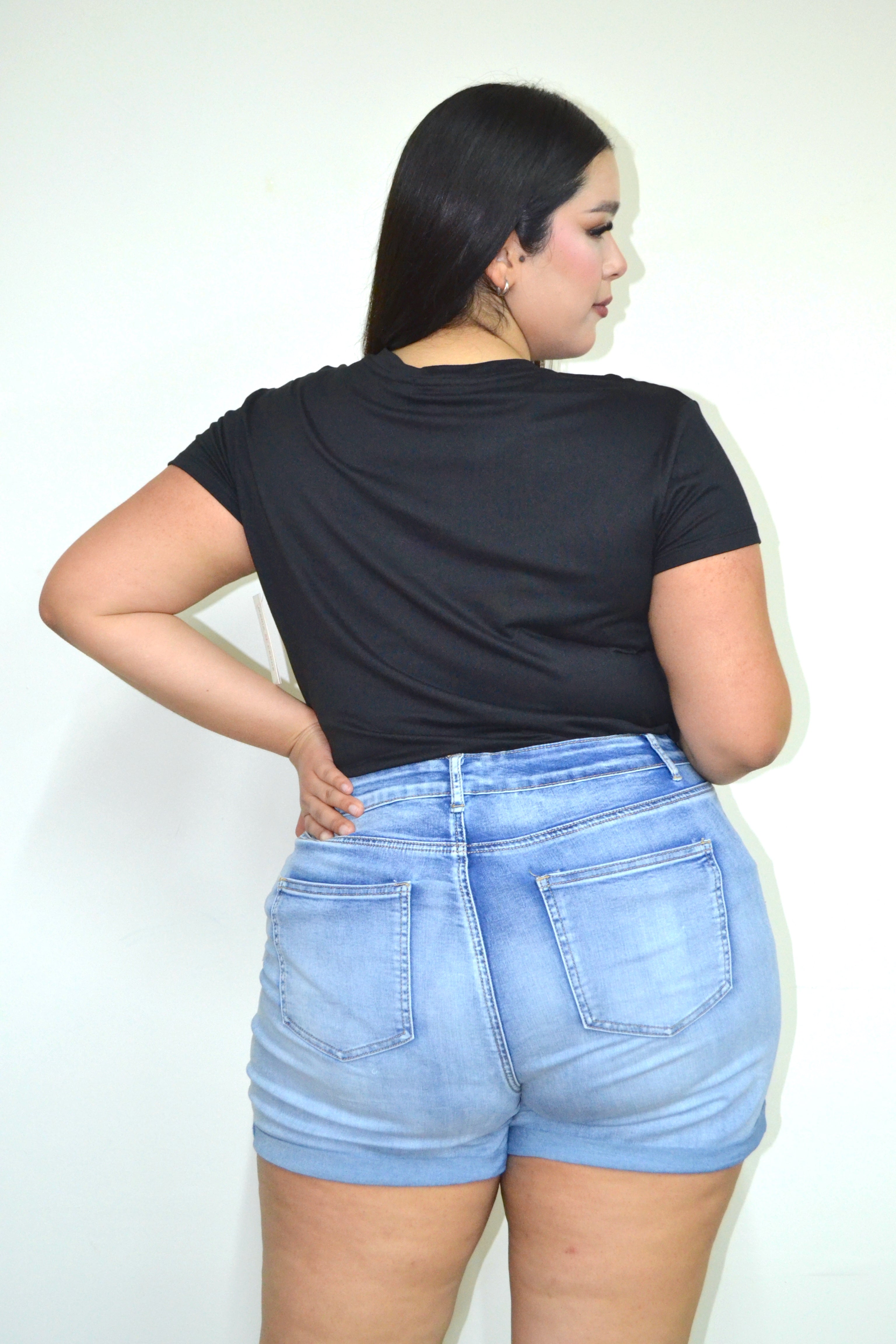 Foto 4 pulgar | Blusa Casual María Ferré 2533l Negro Manga Corta Para Mujer Tallas Extras