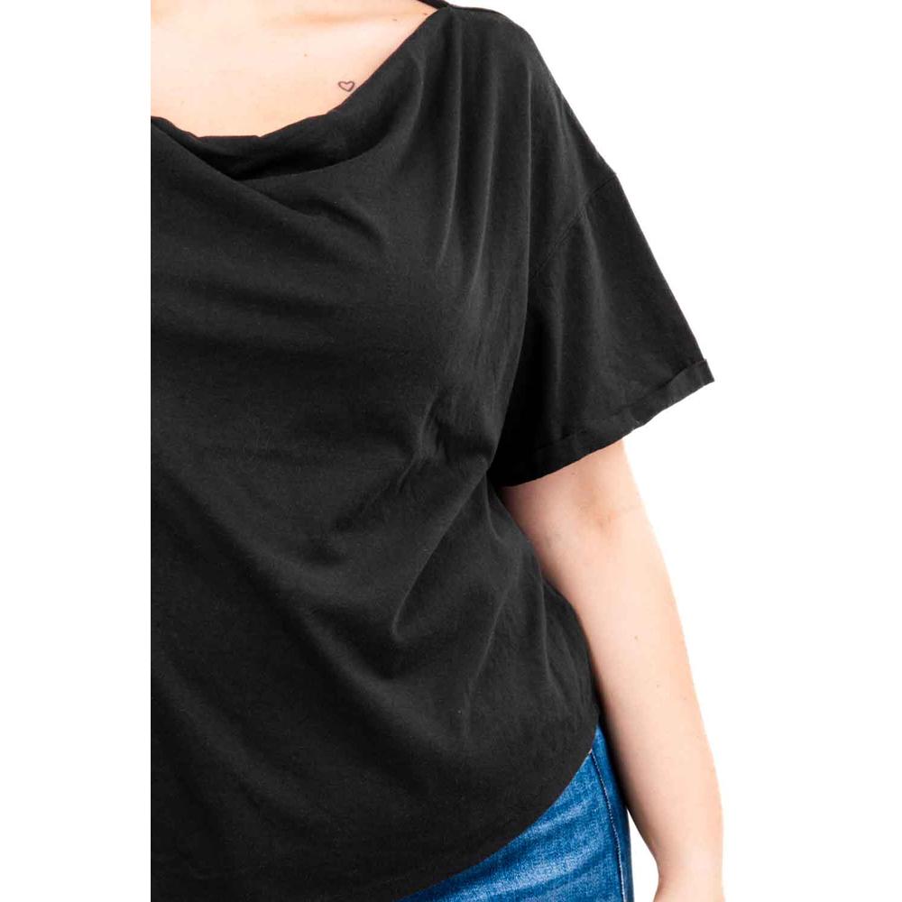 Foto 5 pulgar | Blusa Escote Drapeado Roman Fashion /tallas Extras, 228 (negro) Negro