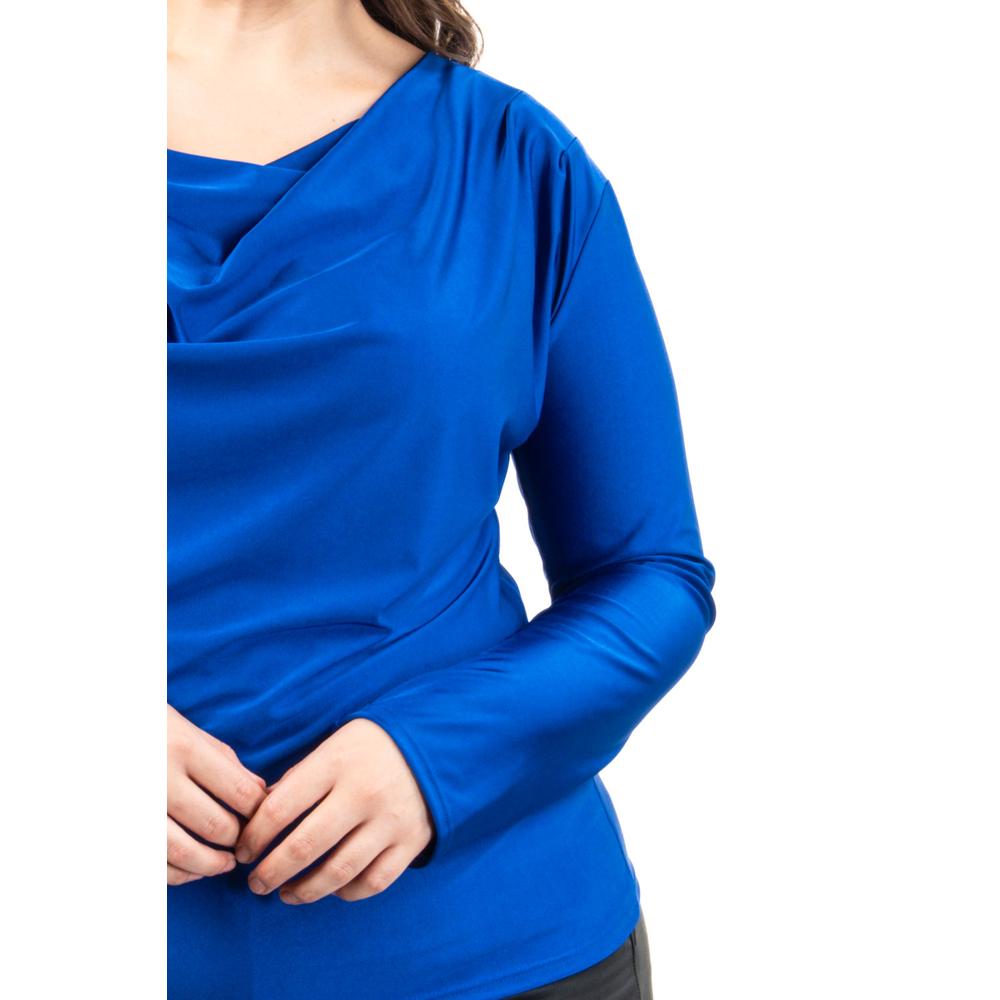 Foto 5 pulgar | Blusa Elegante De Satín Roman Fashion /tallas Extras, 1787 (azul Rey) Azul