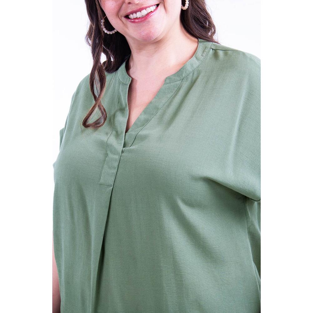 Foto 4 | Blusa Ligera De Cuello V Roman Fashion /tallas Extras, 0058 (verde Sage) Verde Claro