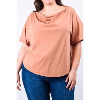 Foto 4 | Blusa Escote Drapeado Roman Fashion /tallas Extras, 228 (cafe) Cafe