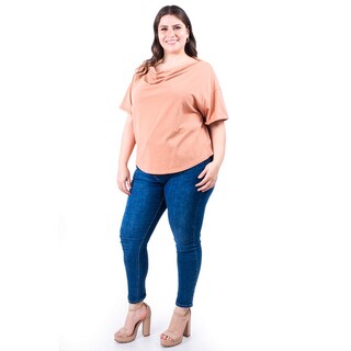 Foto 5 | Blusa Escote Drapeado Roman Fashion /tallas Extras, 228 (cafe) Cafe