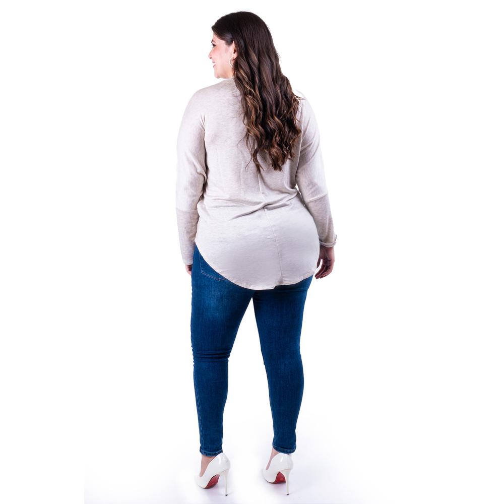 Foto 4 pulgar | Blusa Manga Murcielago Roman Fashion /tallas Extras, 8848 (beige) Beige