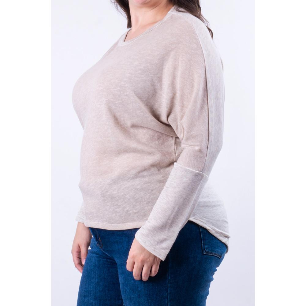 Foto 6 pulgar | Blusa Manga Murcielago Roman Fashion /tallas Extras, 8848 (beige) Beige