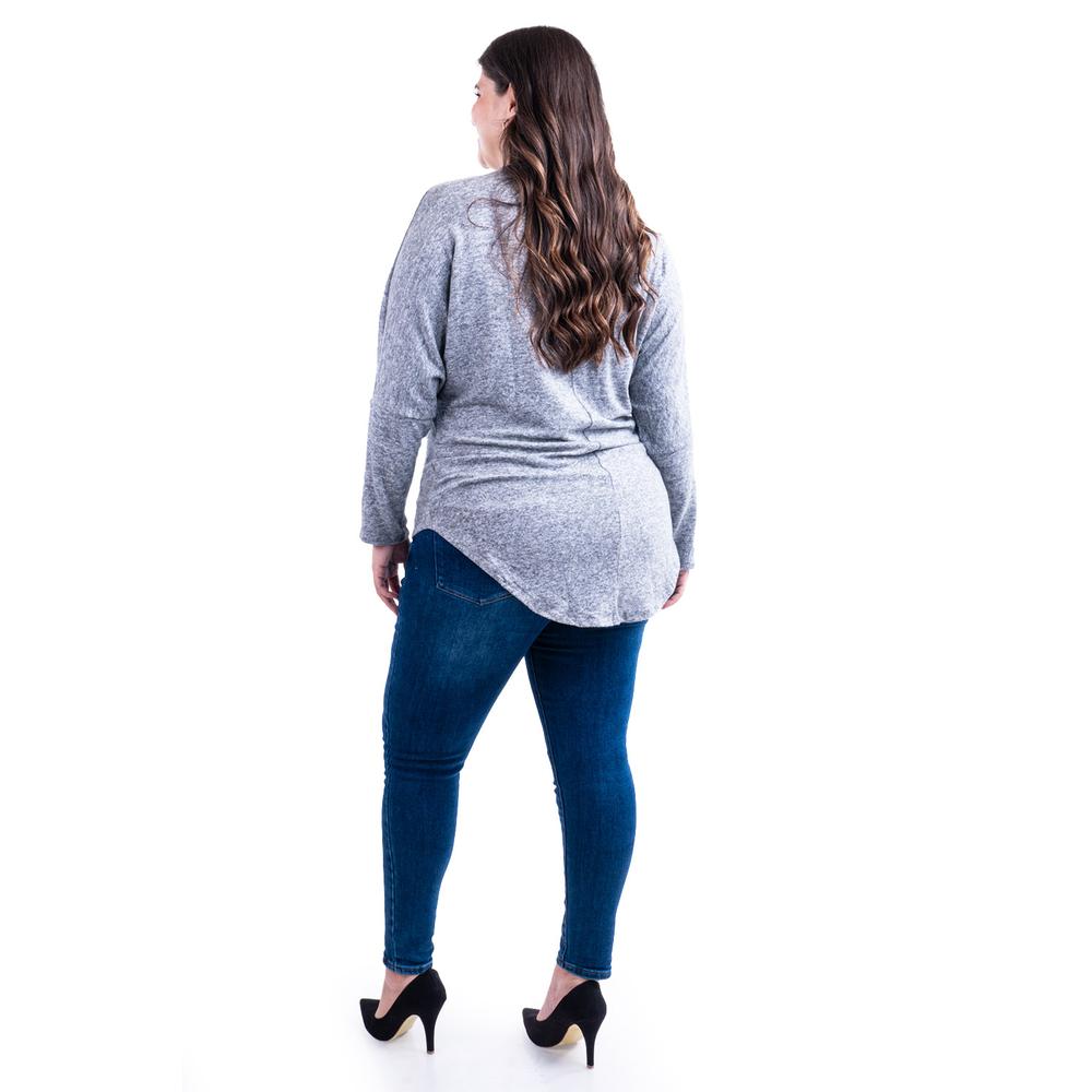 Foto 4 pulgar | Blusa Manga Murcielago Roman Fashion /tallas Extras, 8848 (gris) Gris