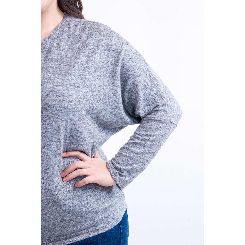 Foto 5 pulgar | Blusa Manga Murcielago Roman Fashion /tallas Extras, 8848 (gris) Gris