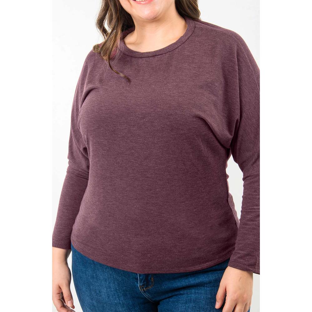 Foto 4 | Blusa Manga Murcielago Roman Fashion /tallas Extras, 8848 (vino) Vino