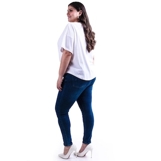 Foto 4 | Blusa Escote Drapeado Roman Fashion /tallas Extras, 228 (blanco) Blanco