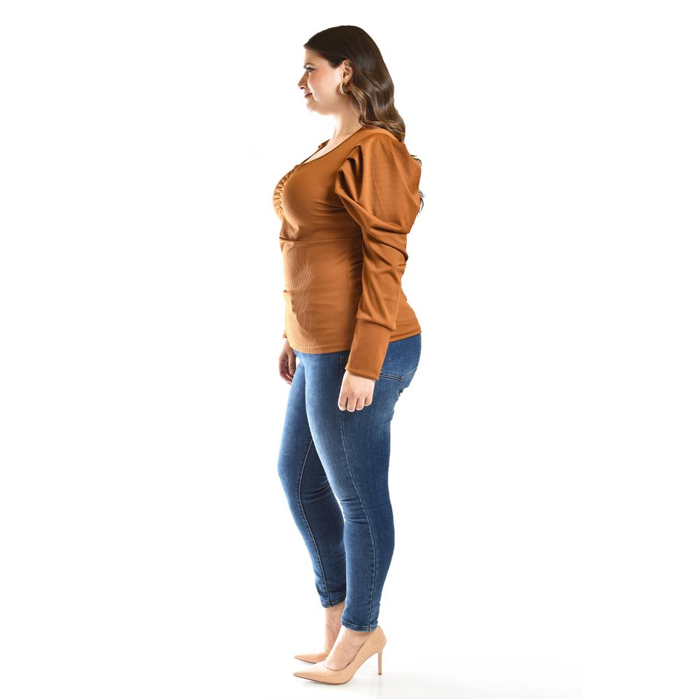 Foto 3 pulgar | Blusa Casual Roman Fashion /tallas Extras, 1785 (cafe) Cafe