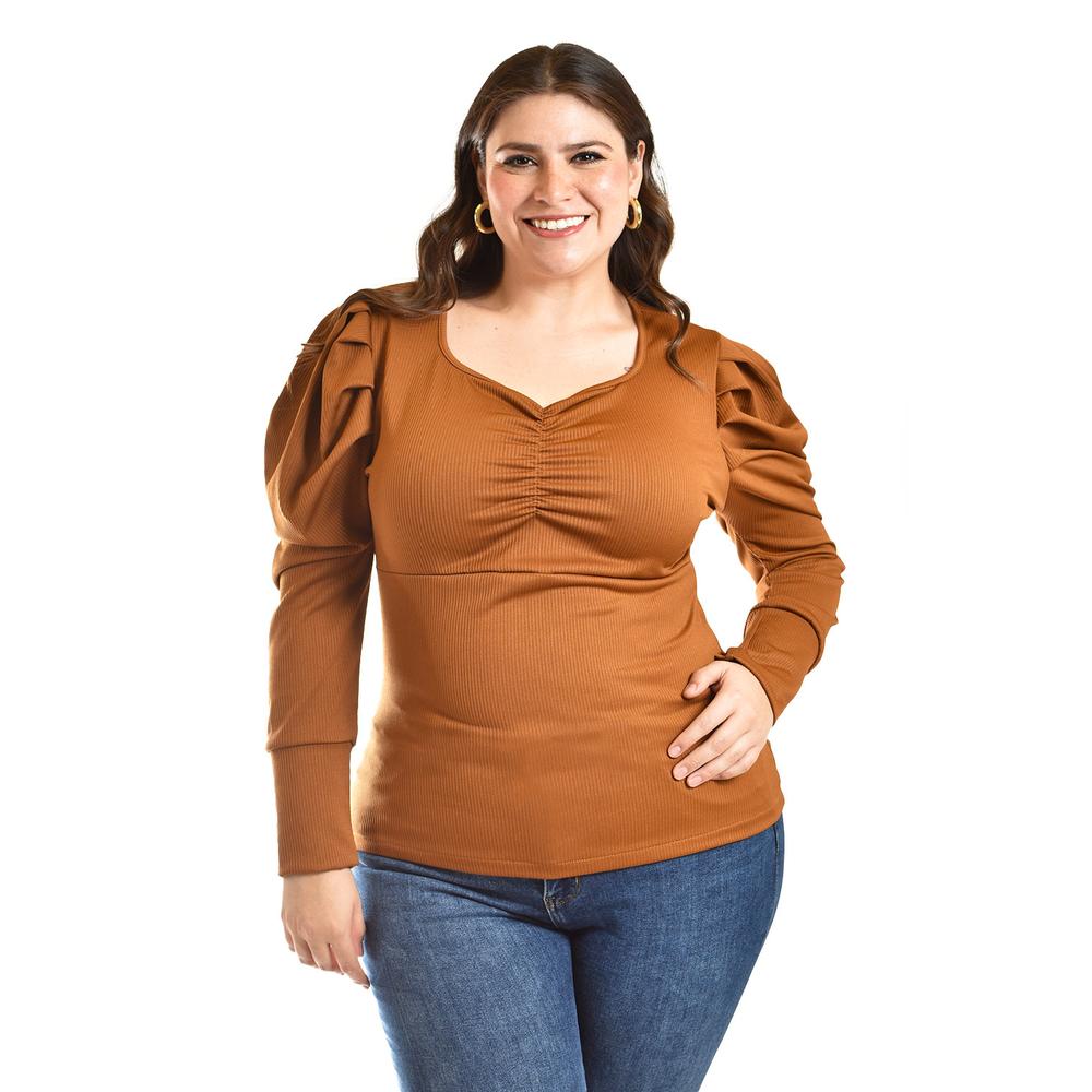 Foto 5 pulgar | Blusa Casual Roman Fashion /tallas Extras, 1785 (cafe) Cafe