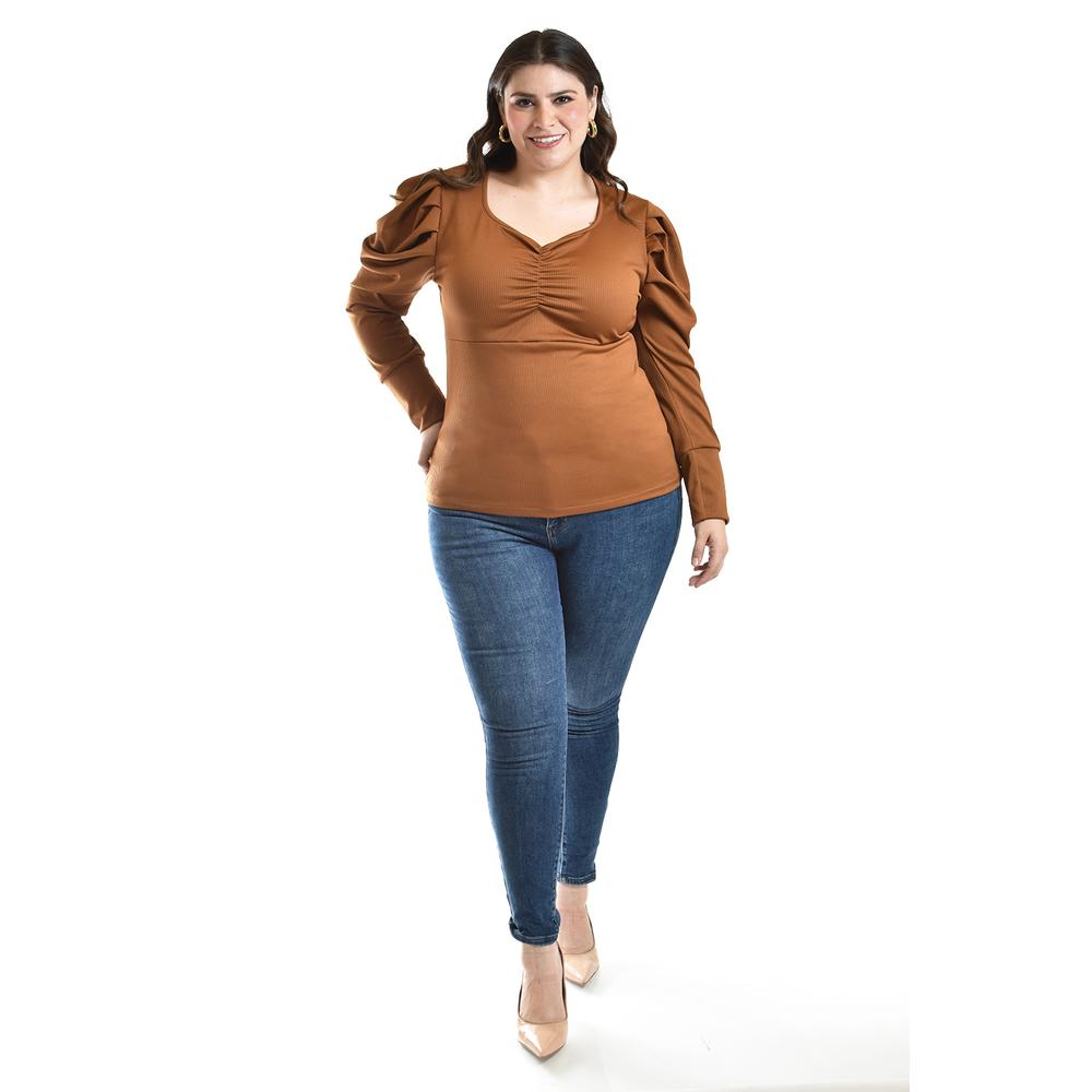 Foto 6 pulgar | Blusa Casual Roman Fashion /tallas Extras, 1785 (cafe) Cafe